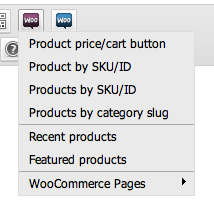 woocommerce shortcode tinymce button